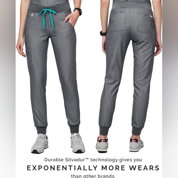 FIGS Gray Zamora Jogger Style Scrub Pants for Women, size Large - Picture 3 of 15